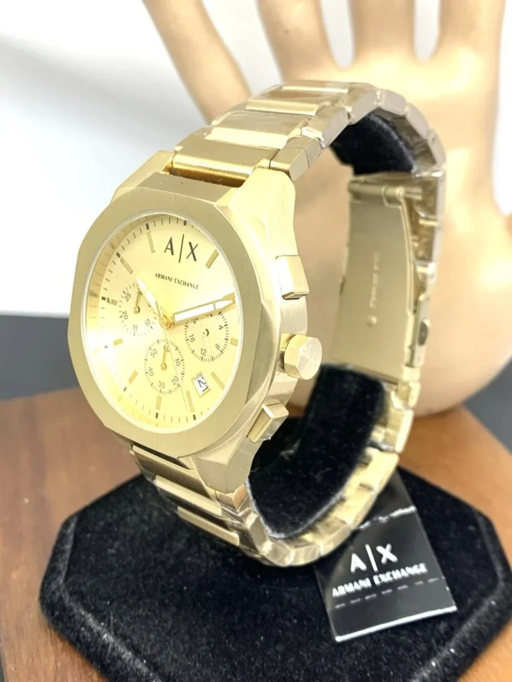Armani Exchange Men's Watch AX4192 Quartz Chronograph Gold Dial Stainless Steel